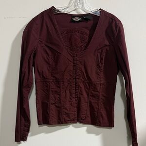 Harley-Davidson Deep Burgundy Blouse
